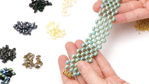 How to Bead Weave the DiamonDuo Fish Scales Bracelet
