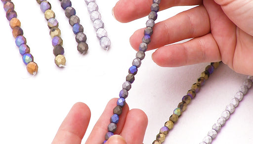 Show and Tell: Czech Glass Satin Matte Finish Fire Polish and Honeycomb Beads