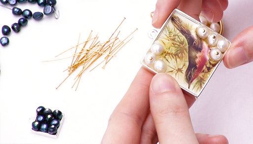 How to Use Head Pins to Decoratively Hide Bead Holes when Set in Resin