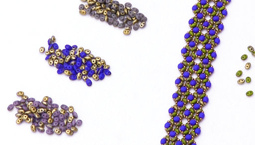 Show and Tell:  Czech Glass Fool's Gold Finish SuperDuo Beads