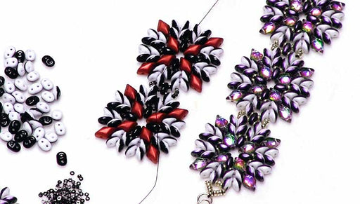 How to Bead Weave a Starburst Component with 2-Hole GemDuos and SuperDuo Duets