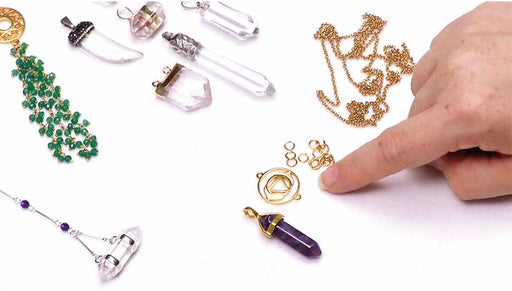 How to Make a Long Chakra Necklace with a Crystal Point Pendant