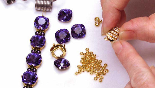 How to Make an Austrian Crystal Bracelet with Cushion Stones and Settings