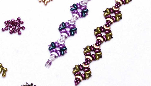 How to Make the Orleans Bracelet featuring the Czech Glass ZoliDuo 2-Hole Curved Drop Beads