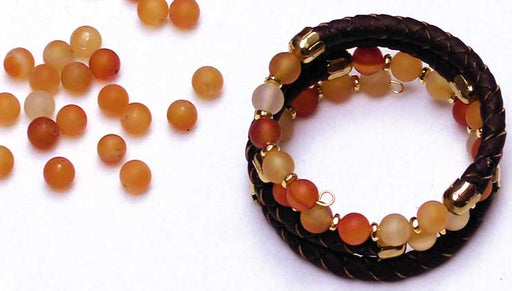 How to Make a Memory Wire Bracelet with Cork Cord and Gemstones
