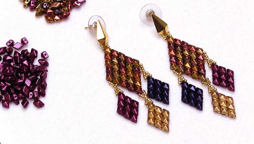 How to Make The Danea Earrings using DiamonDuo Mini 2-Hole Beads