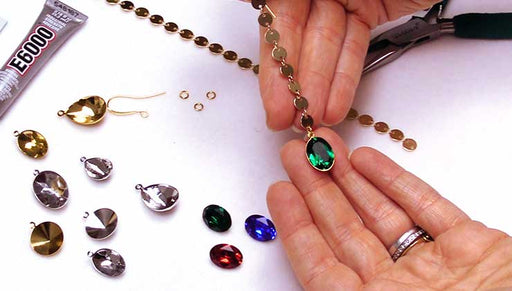 How to Make an Earring using Austrian Crystal Fancy Stone Pendant Settings