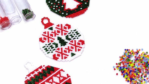 How to Bead Weave Brick Stitch Christmas Ornaments