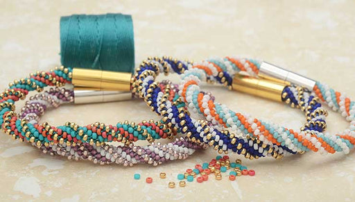 How to Make the Spiral 12 Warp Kumihimo Bracelet Kits by Beadaholique
