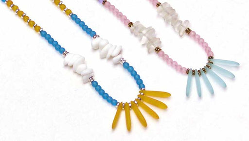 How to Make the Selkie Necklace in Gold Featuring Cultured Sea Glass Beads