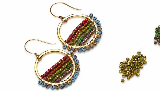 How to Wire Wrap Beads onto the Inside and Outside of a Hoop