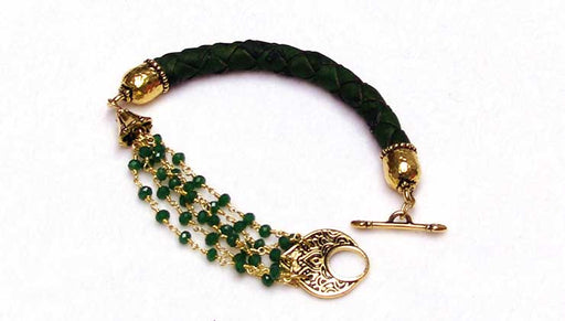 How to Make a Bracelet Using Braided Cork Cord and Gemstone Chain