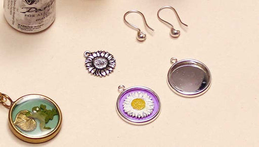 How to Make the Marguerite Earrings using Vintaj Patina and 2-Part Resin