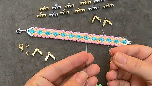 How to Make a SuperDuo Bracelet with Cymbal Bead Endings