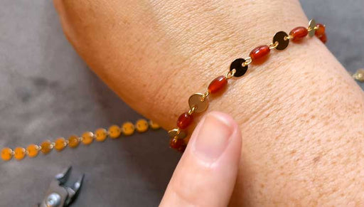 How to Embellish Sequin Chain with Gemstone Beads