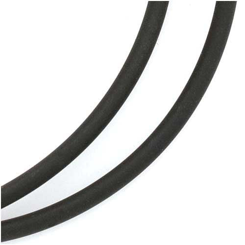 Black Rubber 2mm Tube Necklace With Sterling Silver Clasp 16 Inches (1 pcs)