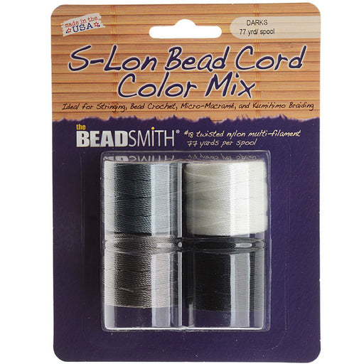 Super-Lon, S-Lon, Cord - Basic Mix - Four 77 Yard Spools / Size 18 Cord