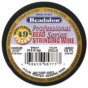 Beadalon Wire 24K Gold Plated 49 Strand .015 Inch / 10Ft