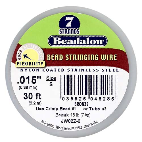 Beadalon Beading Wire Bronze 7 Strand .015 Inch / 30Ft