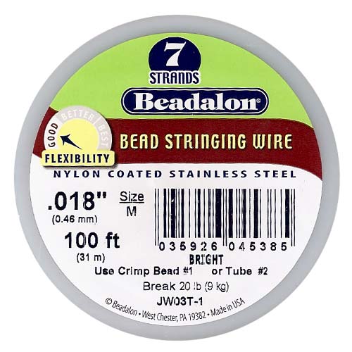 Beadalon Wire Standard Bright 7 Strand .018 Inch / 100 Feet