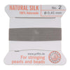 Griffin Silk Beading Cord & Needle Size 2 Silver Gray