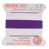 Griffin Silk Beading Cord & Needle Size 2 Amethyst Purple