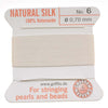 Griffin Silk Beading Cord & Needle Size 6 White