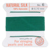 Griffin Silk Beading Cord & Needle Size 6 Dk. Green