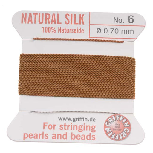 Griffin Silk Beading Cord & Needle Size 6 Carnelian