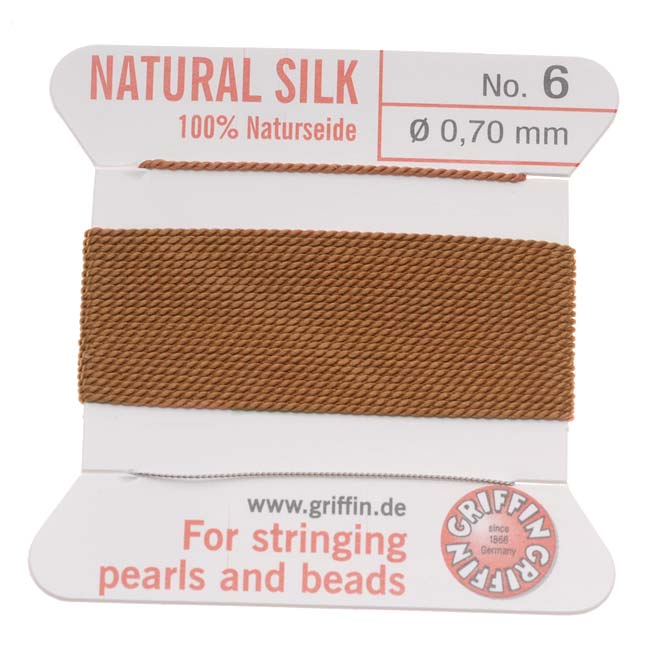 Griffin Silk Beading Cord & Needle Size 6 Carnelian