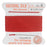 Griffin Silk Beading Cord & Needle, Size 8 (0.8mm), 2 Meters, Red