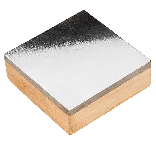 Eurotool Dual Utility Bench Block 3 x 3 Inches - Steel Anvil With Wood Base