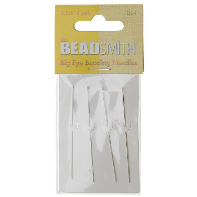 The Beadsmith Big Eye Beading Needles 2.125 Inches Long - Pack Of 4
