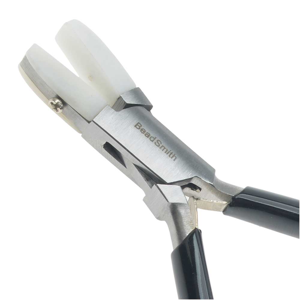 The Beadsmith Nylon Jaw Pliers, Flat Nose with Black Handle, 4.75 Inches Long