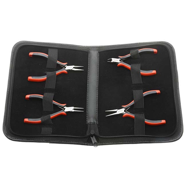 The Beadsmith Deluxe Jewelry Pliers Ergonomic Tool Kit 4 Piece w/ Case