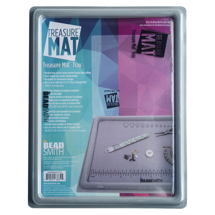 Beadaholique Beading Mat and Bead Design Beading Board Gray Flock with Lid Set, 11x14 Inches (1 Set)
