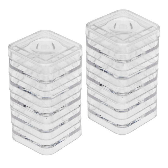 Keeper Squares Storage Container, Square Jars with Lids 1.25x2.3", 10 Containers